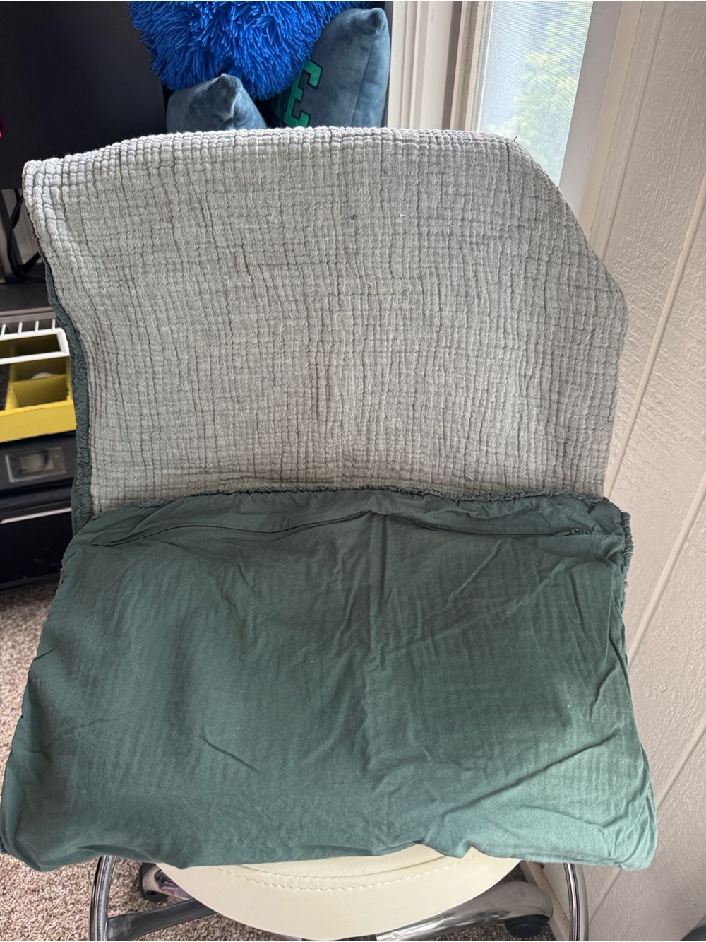 Casaluna Reversible Dark Green and Light Gray Queen/Full Pillow Shams